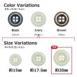 画像3: 樹脂ボタン ボールドリム【アイボリー】20mm 6個入 丸型 四つ穴 マーブル調 手芸 服飾 付け替え きらきらぷんぷん丸 B-2227 (3)