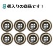 画像4: 樹脂ボタン ボールドリム【ブラウン】17.5mm 8個入 丸型 四つ穴 マーブル調 手芸 服飾 付け替え きらきらぷんぷん丸 B-2229 (4)
