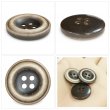 画像5: 樹脂ボタン ボールドリム【ブラウン】20mm 6個入 丸型 四つ穴 マーブル調 手芸 服飾 付け替え きらきらぷんぷん丸 B-2230 (5)