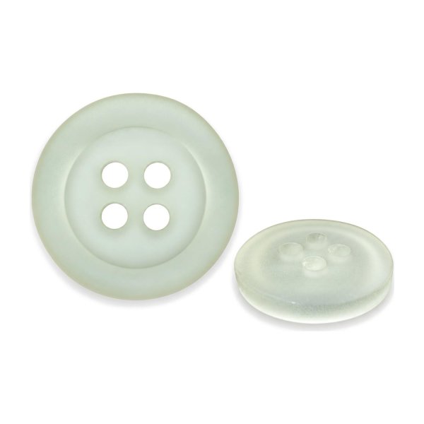 画像1: 樹脂ボタン フロスト調【アイボリー】15mm 10個入 丸型 四つ穴 マット 手芸 裁縫 付け替え きらきらぷんぷん丸 B-2234 (1)