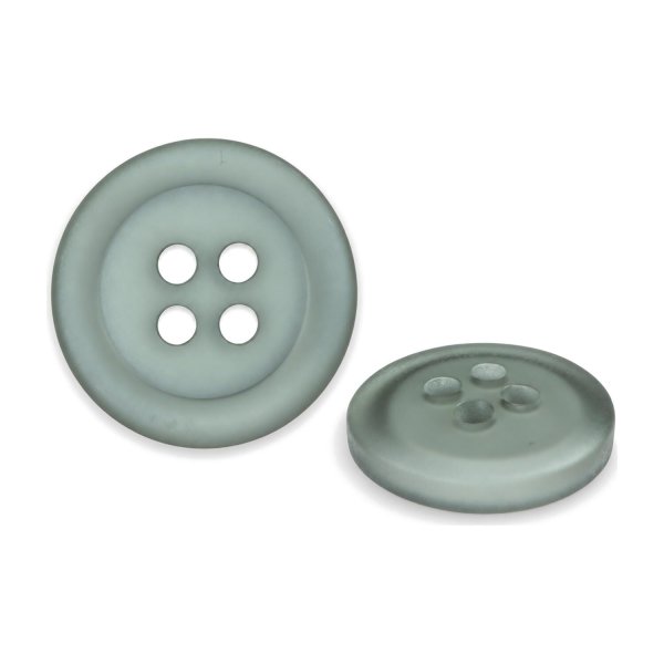 画像1: 樹脂ボタン フロスト調【グレー】15mm 10個入 丸型 四つ穴 マット 手芸 裁縫 付け替え きらきらぷんぷん丸 B-2240 (1)
