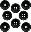 画像1: メタルボタン 四つ穴 【ブラック 鏡面仕上げ】 黒 シャツ スーツ 8個入り 【25mm】 きらきらぷんぷん丸 B-227 (1)