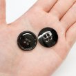 画像7: メタルボタン 四つ穴 【ブラック 鏡面仕上げ】 黒 シャツ スーツ 8個入り 【25mm】 きらきらぷんぷん丸 B-227 (7)