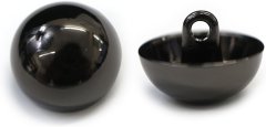 メタルボタン 【ブラック 鏡面仕上げ】 黒 ボタン ビジューボタン 飾りボタン 縫製ボタン 袖口ボタン 15個入り 【15mm】 きらきらぷんぷん丸 B-237