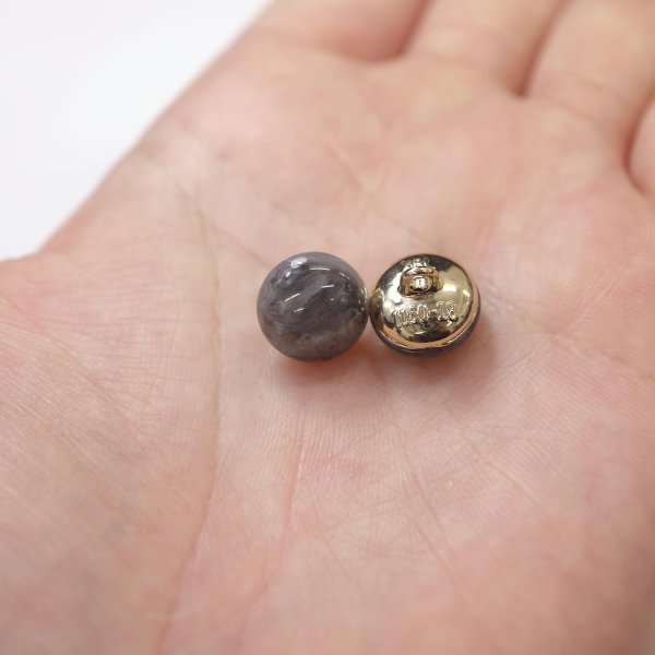 画像7: 足つきボタン 【グレー マーブル】 ラメ シャツ スーツ 10個入り 【11.5mm】 きらきらぷんぷん丸 B-261 (7)
