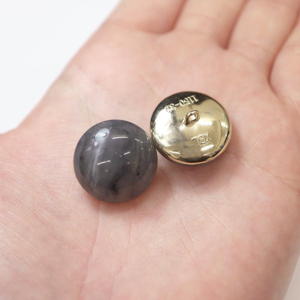 画像7: 足つきボタン 【グレー マーブル】 ラメ シャツ スーツ 6個入り 【20mm】 きらきらぷんぷん丸 B-263 (7)