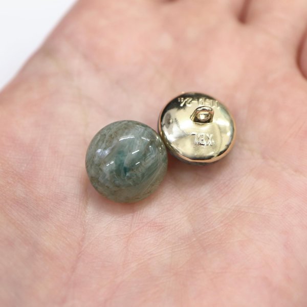 画像7: 足つきボタン 【グリーン マーブル】 緑 シャツ スーツ 8個入り 【15mm】 きらきらぷんぷん丸 B-267 (7)