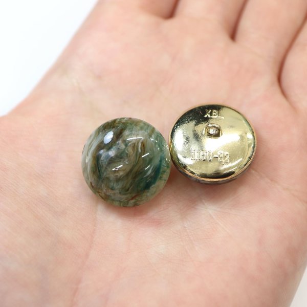 画像7: 足つきボタン 【グリーン マーブル】 緑 シャツ スーツ 6個入り 【20mm】 きらきらぷんぷん丸 B-268 (7)