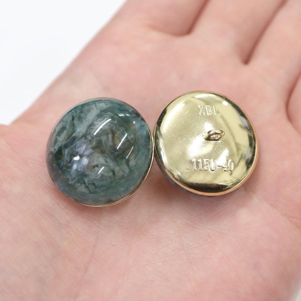 画像7: 足つきボタン 【グリーン マーブル】 緑 シャツ スーツ 4個入り 【25mm】 きらきらぷんぷん丸 B-270 (7)