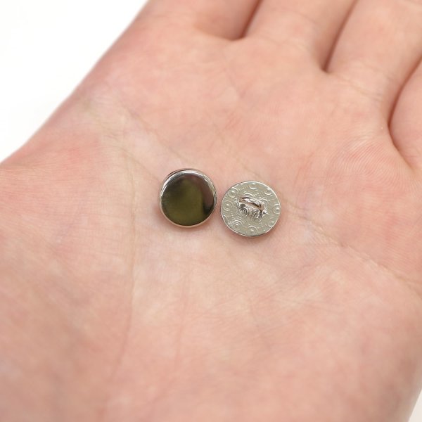 画像7: メタルボタン フラット 【シルバー 鏡面仕上げ】 銀 ビジュー 飾り 縫製 袖口 20個入り 【10mm】 きらきらぷんぷん丸 B-288 (7)