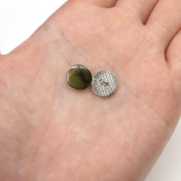 画像7: メタルボタン フラット 【シルバー 鏡面仕上げ】 銀 ビジュー 飾り 縫製 袖口 20個入り 【11.5mm】 きらきらぷんぷん丸 B-289 (7)