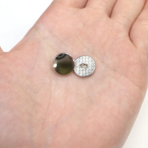 画像7: メタルボタン フラット 【シルバー 鏡面仕上げ】 銀 ビジュー 飾り 縫製 袖口 15個入り 【12.5mm】 きらきらぷんぷん丸 B-290 (7)