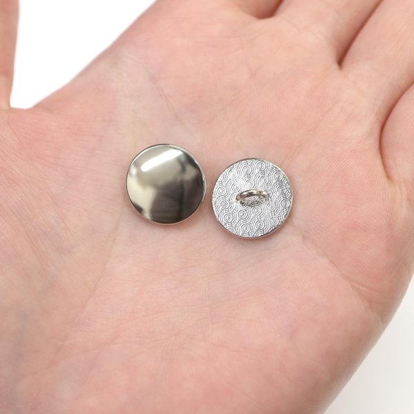 画像7: メタルボタン フラット 【シルバー 鏡面仕上げ】 銀 ビジュー 飾り 縫製 袖口 15個入り 【15mm】 きらきらぷんぷん丸 B-291 (7)