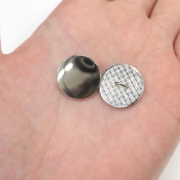 画像7: メタルボタン フラット 【シルバー 鏡面仕上げ】 銀 ビジュー 飾り 縫製 袖口 10個入り 【18mm】 きらきらぷんぷん丸 B-292 (7)