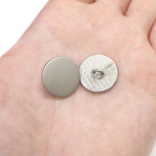 画像7: メタルボタン フラット 【シルバー ツヤなし】 銀 ビジュー 飾り 縫製 袖口 10個入り 【18mm】 きらきらぷんぷん丸 B-304 (7)
