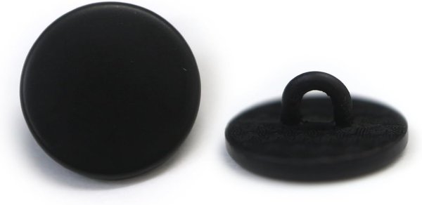 画像1: メタルボタン フラット 【ブラック ツヤなし】 黒 ビジュー 飾り 縫製 袖口 15個入り 【12.5mm】 きらきらぷんぷん丸 B-308 (1)