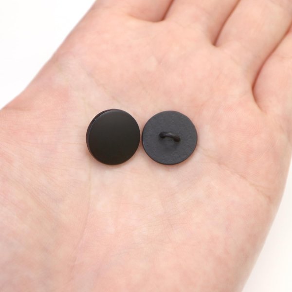 画像7: メタルボタン フラット 【ブラック ツヤなし】 黒 ビジュー 飾り 縫製 袖口 15個入り 【15mm】 きらきらぷんぷん丸 B-309 (7)