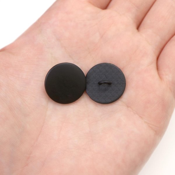 画像7: メタルボタン フラット 【ブラック ツヤなし】 黒 ビジュー 飾り 縫製 袖口 10個入り 【18mm】 きらきらぷんぷん丸 B-310 (7)