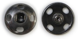 スナップボタン ブラック 19mm 10組入り 縫い付けタイプ 打ち具不要 黒