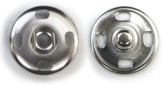 スナップボタン シルバー 21mm 10組入り 縫い付けタイプ 打ち具