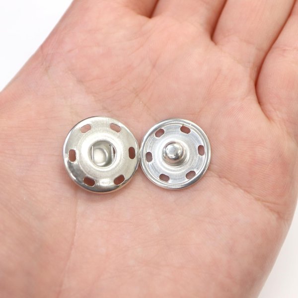 画像6: スナップボタン シルバー 19mm 10組入り 縫い付けタイプ 打ち具不要 銀 ボタン きらきらぷんぷん丸 B-327 (6)