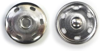 スナップボタン シルバー 7.5mm 10組入り 縫い付けタイプ 打ち具