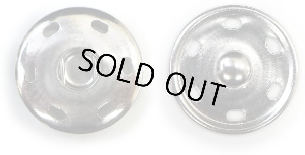 画像1: スナップボタン シルバー 23mm 10組入り 縫い付けタイプ 打ち具不要 銀 ボタン きらきらぷんぷん丸 B-329 (1)