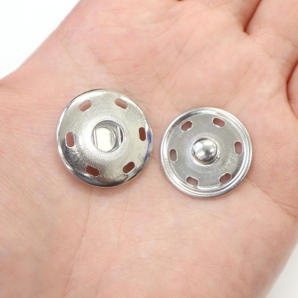 画像6: スナップボタン シルバー 23mm 10組入り 縫い付けタイプ 打ち具不要 銀 ボタン きらきらぷんぷん丸 B-329 (6)
