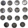 画像1: 四つ穴ボタン 【ブラック】 黒 ツヤあり 半透明 ボタン シャツボタン 15個入り 【15mm】 きらきらぷんぷん丸 B-353 (1)