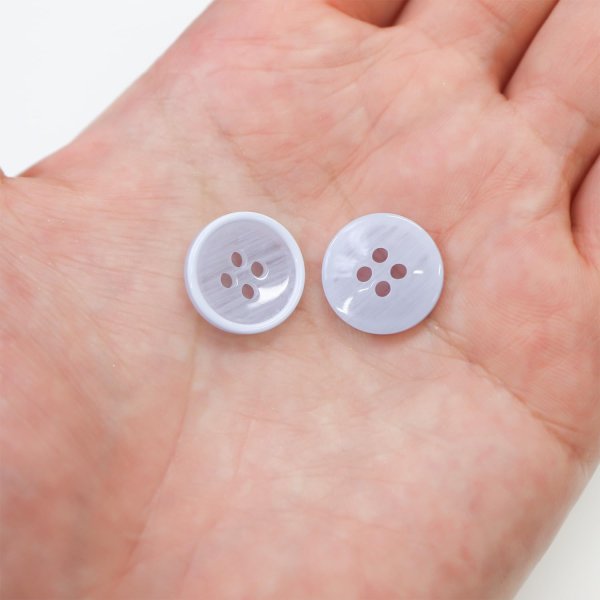 画像7: 四つ穴ボタン 【ブルー】 青ツヤあり 半透明 パステルカラー ボタン シャツボタン 15個入り 【15mm】 きらきらぷんぷん丸 B-362 (7)