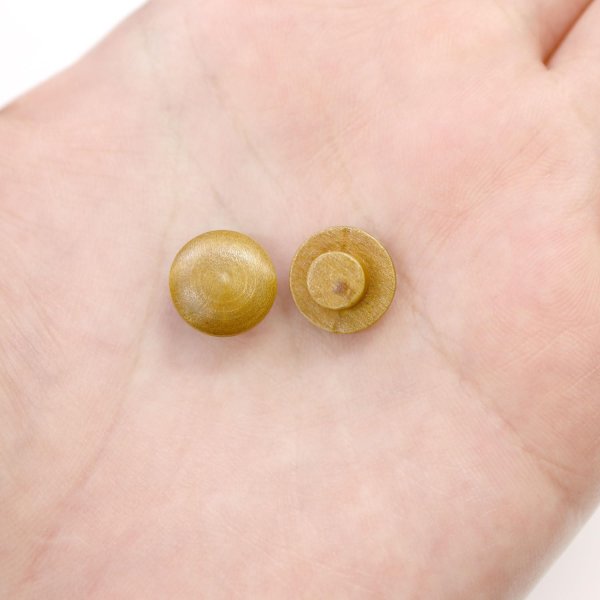 画像7: ウッドボタン 足つき キノコ型【ブラウン】ボタン ナチュラル シャツボタン ウッド ブラウン 木目 木製 手芸 20個入り【11mm】きらきらぷんぷん丸 B-425 (7)