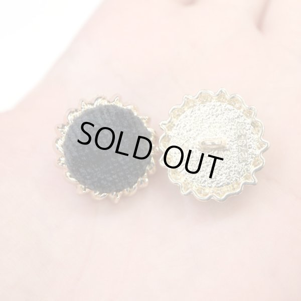 画像7: スエード調 布ボタン 【ブラック】 黒 金フチ ボタン 飾りボタン 縫製ボタン 袖口ボタン 8個入り 【21.5mm】 きらきらぷんぷん丸 B-431 (7)