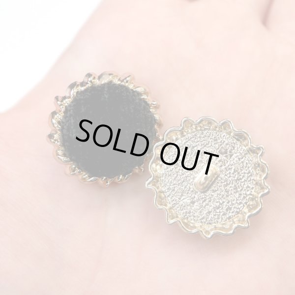 画像7: スエード調 布ボタン 【ブラック】 黒 金フチ ボタン 飾りボタン 縫製ボタン 袖口ボタン 6個入り 【25mm】 きらきらぷんぷん丸 B-432 (7)