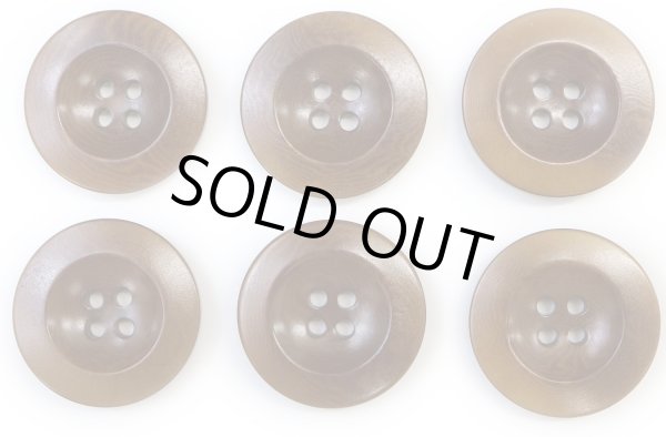 画像1: ナットボタン【ブラウン】四つ穴ボタン 茶色 ベーシック カラーボタン シンプル ボタン 手芸 6個入り【25mm】きらきらぷんぷん丸 B-450 (1)