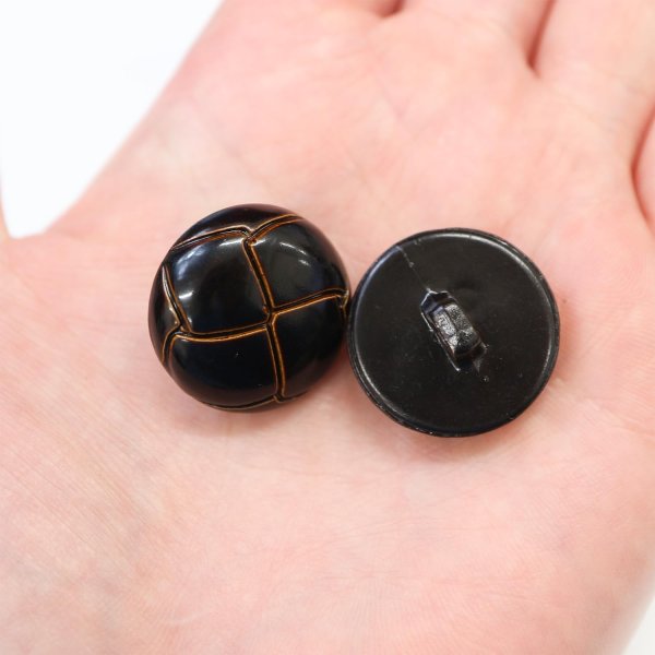 画像7: 革調ボタン レザー調 【ブラック】 スーツ コート ジャケット ブレザー フロント 袖口 8個入り 【23mm】 きらきらぷんぷん丸 B-474 (7)