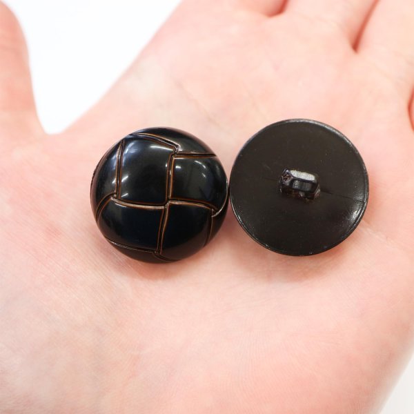 画像7: 革調ボタン レザー調 【ブラック】 スーツ コート ジャケット ブレザー フロント 袖口 8個入り 【25mm】 きらきらぷんぷん丸 B-475 (7)