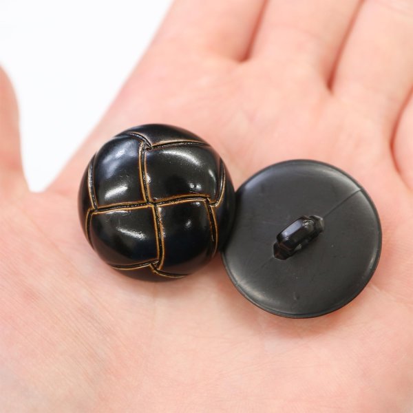 画像7: 革調ボタン レザー調 【ブラック】 スーツ コート ジャケット ブレザー フロント 袖口 6個入り 【28mm】 きらきらぷんぷん丸 B-476 (7)
