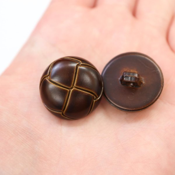 画像7: 革調ボタン レザー調 【ブラウン】 スーツ コート ジャケット ブレザー フロント 袖口 8個入り 【23mm】 きらきらぷんぷん丸 B-477 (7)