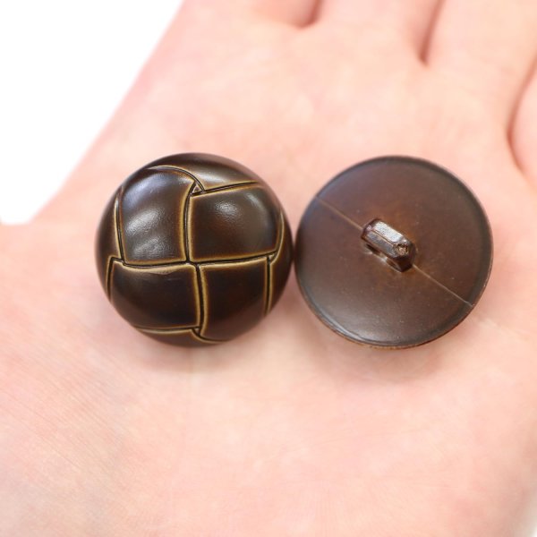 画像7: 革調ボタン レザー調 【ブラウン】 スーツ コート ジャケット ブレザー フロント 袖口 8個入り 【25mm】 きらきらぷんぷん丸 B-478 (7)