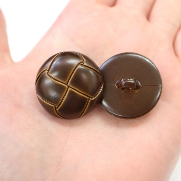 画像7: 革調ボタン レザー調 【ブラウン】 スーツ コート ジャケット ブレザー フロント 袖口 6個入り 【28mm】 きらきらぷんぷん丸 B-479 (7)