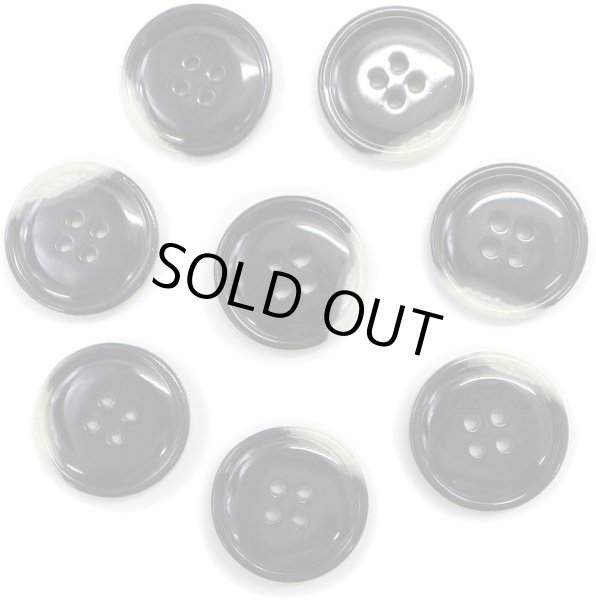 画像1: 水牛調ボタン【ブラック&ホワイト】スーツ コート ジャケット ブレザー 四つ穴 フロント 袖口 8個入り【23mm】きらきらぷんぷん丸 B-483 (1)