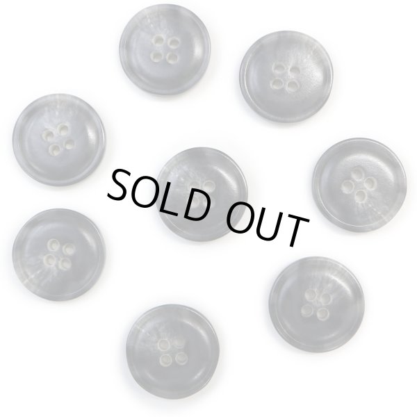 画像1: 水牛調ボタン【ダークグレー&ホワイト】スーツ コート ジャケット ブレザー 四つ穴 フロント 袖口 8個入り【20mm】きらきらぷんぷん丸 B-487 (1)