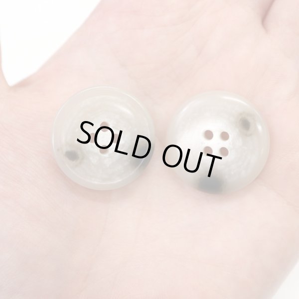 画像7: 水牛調ボタン【アイボリー&ダークブラウン】スーツ コート ジャケット ブレザー 四つ穴 フロント 袖口 6個入り【25mm】きらきらぷんぷん丸 B-494 (7)