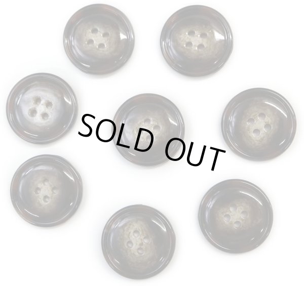 画像1: 水牛調ボタン【ダークブラウン&ホワイト】スーツ コート ジャケット ブレザー 四つ穴 フロント 袖口 8個入り【23mm】きらきらぷんぷん丸 B-498 (1)