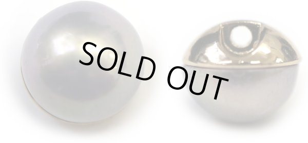 画像1: オーロラ パールボタン 【グレー】 ゴールド 台座付き カラー パール ボタン 灰色 6個入り 【10mm】 きらきらぷんぷん丸 B-547 (1)