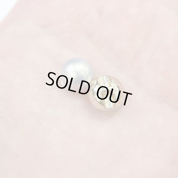 画像7: オーロラ パールボタン 【グレー】 ゴールド 台座付き カラー パール ボタン 灰色 6個入り 【10mm】 きらきらぷんぷん丸 B-547 (7)