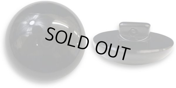 画像1: 黒ボタン 足つき【ブラック ツヤあり】キノコ型 シャツ カラーボタン シンプル ボタン 目玉ボタン 手芸 6個入り【28mm】きらきらぷんぷん丸 B-559 (1)