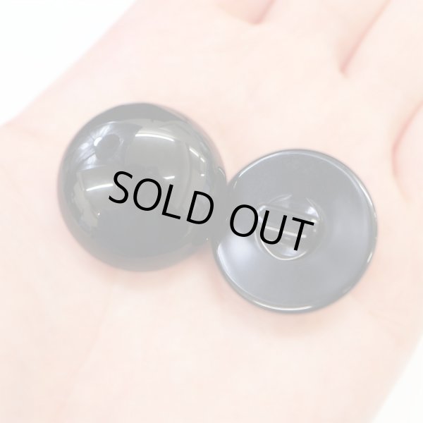 画像6: 黒ボタン 足つき【ブラック ツヤあり】キノコ型 シャツ カラーボタン シンプル ボタン 目玉ボタン 手芸 6個入り【28mm】きらきらぷんぷん丸 B-559 (6)