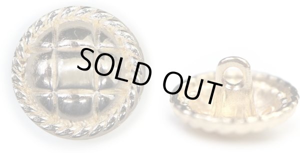 画像1: メタルボタン 丸型 足つき キルティング風 【ゴールド】 金 ボタン 鏡面仕上げ スーツボタン ジャケットボタン 12個入り 【15mm】 きらきらぷんぷん丸 B-574 (1)