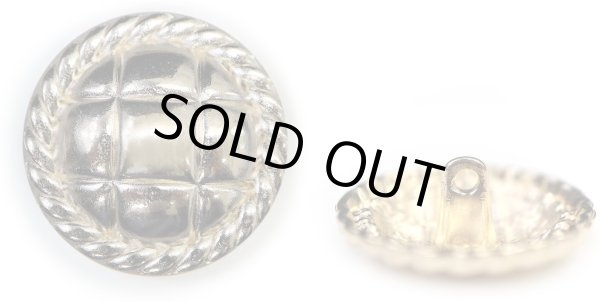 画像1: メタルボタン 丸型 足つき キルティング風 【ゴールド】 金 ボタン 鏡面仕上げ スーツボタン ジャケットボタン 6個入り 【25mm】 きらきらぷんぷん丸 B-578 (1)